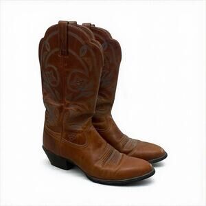 Ariat Brown Genuine Leather Western Heeled Cowboy Boots